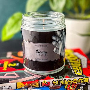 Decay Villain Hero Anime Inspired Candle - Dust, Decay, and Rot Scented
