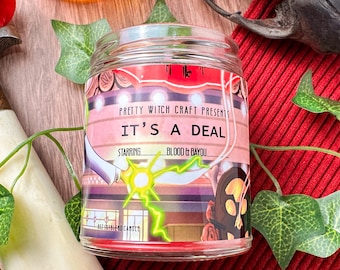 Human Alastor Hazbin Hotel "It's A Deal" Inspired Soy Candle - Cypress and Magnolia Scented