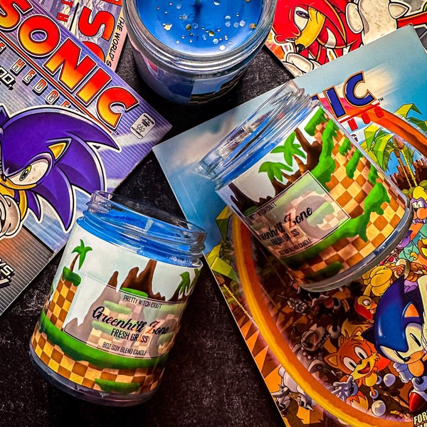 Green Hill Zone - Sonic the Hedgehog Inspired Candle - Grass and Ivy Scented