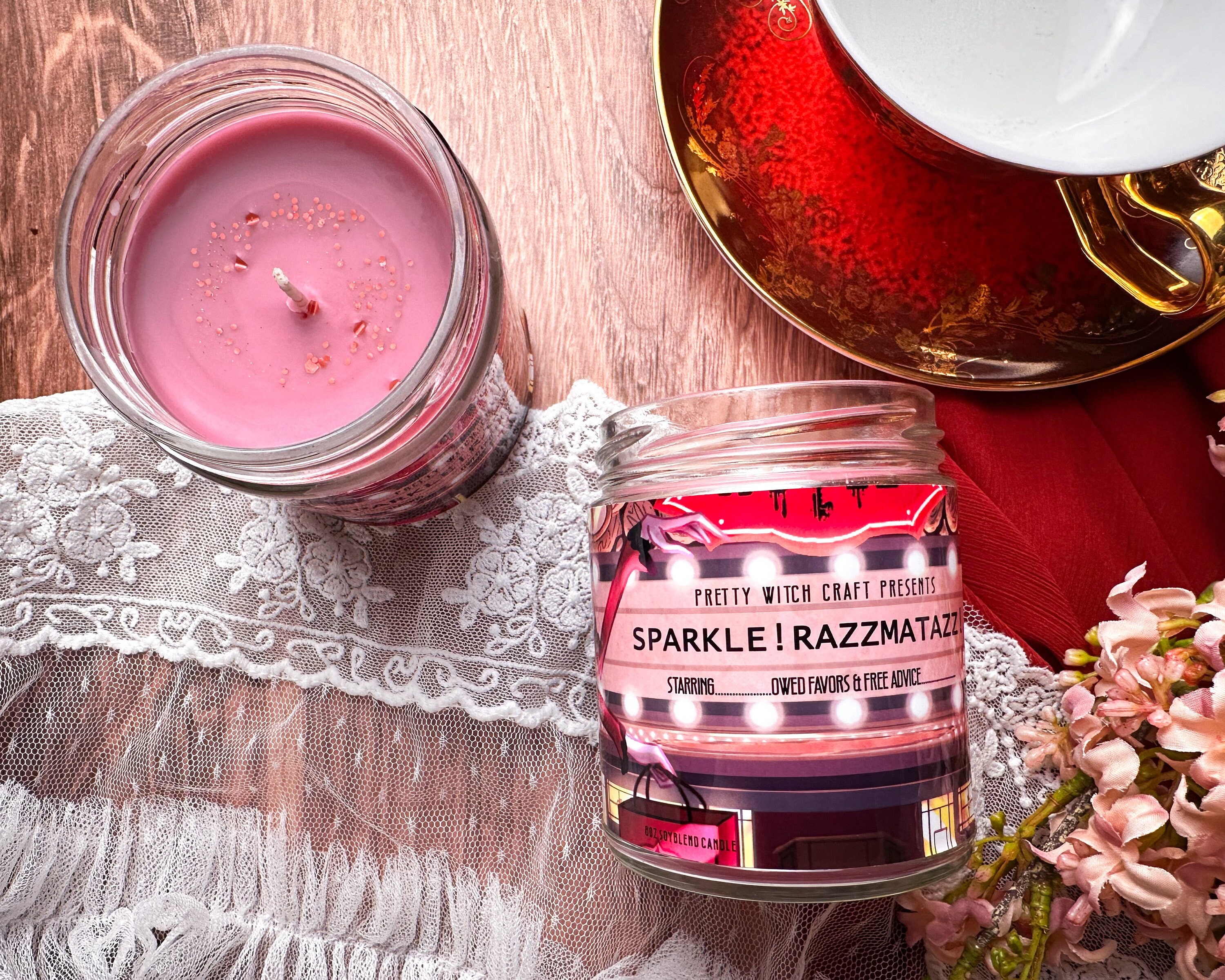 Rosie Hazbin Hotel "Sparkle! Razzmatazz!" Inspired Soy Candle
