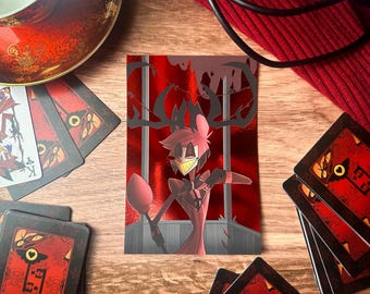 Stayed Gone 4 X 6 Foil Print Alastor and Vox Hazbin Hotel Postcard