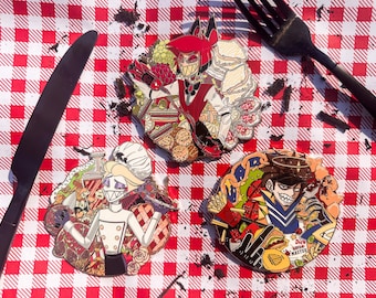 Hazbin Hotel Hell's Kitchen GOLD Tasting Menu Pin Set