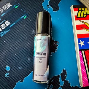 Blue Flame Villain Hero Anime Inspired Perfume Oil - Leather, Blood, Smoke Scented