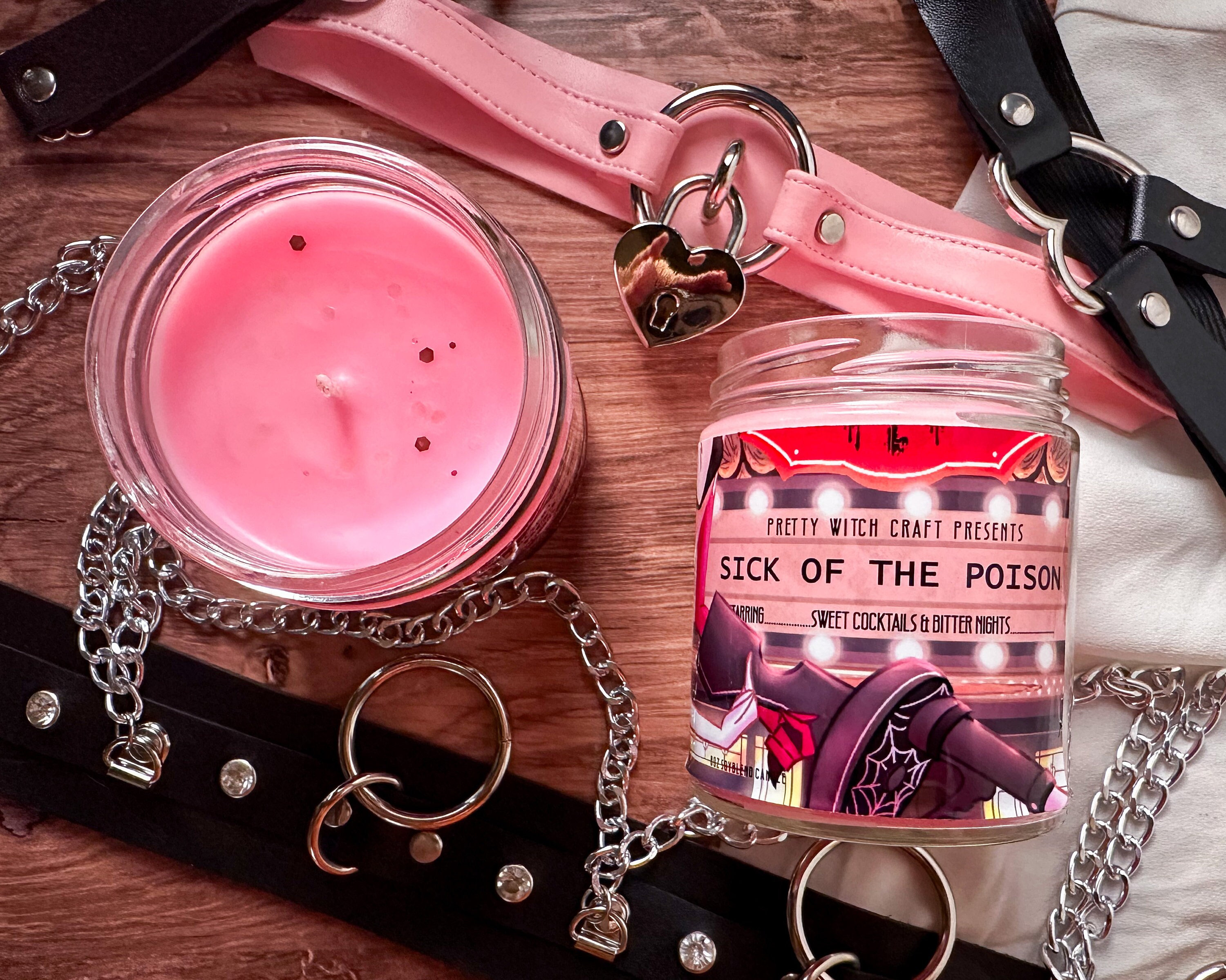Angel Dust Hazbin Hotel "Sick of the Poison" Inspired Soy Candle