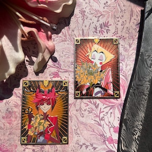 Hazbin Hotel Alastor + Lucifer Enamel Pin Floral Malignance Orange Lily