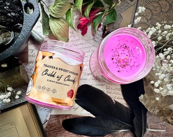 Child of Clouds - Tetia - WHA Inspired Soy Candle - Strawberry Sugar and Smoky Vanilla Scented