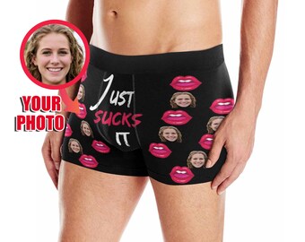 Custom Men/'s Funny Face on Zipper Underwear Pouch Breathable Boxer Briefs Shorts with Photo Personalized Gifts for him
