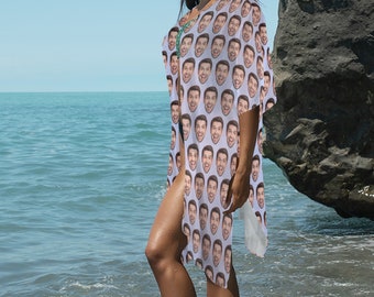 Spersonalizowany sarong plażowy, spersonalizowany strój kąpielowy ze zdjęciem