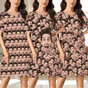 Vestido de pijama con foto personalizada, camisón con foto personalizada, regalo para ella