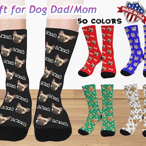 Custom Pet Socks Made in USA, Personalized Pet Photo Socks, Custom Dog Face Socks, Personalized Sock for Dog/Cat Lovers,Gift for Dog Dad/Mom