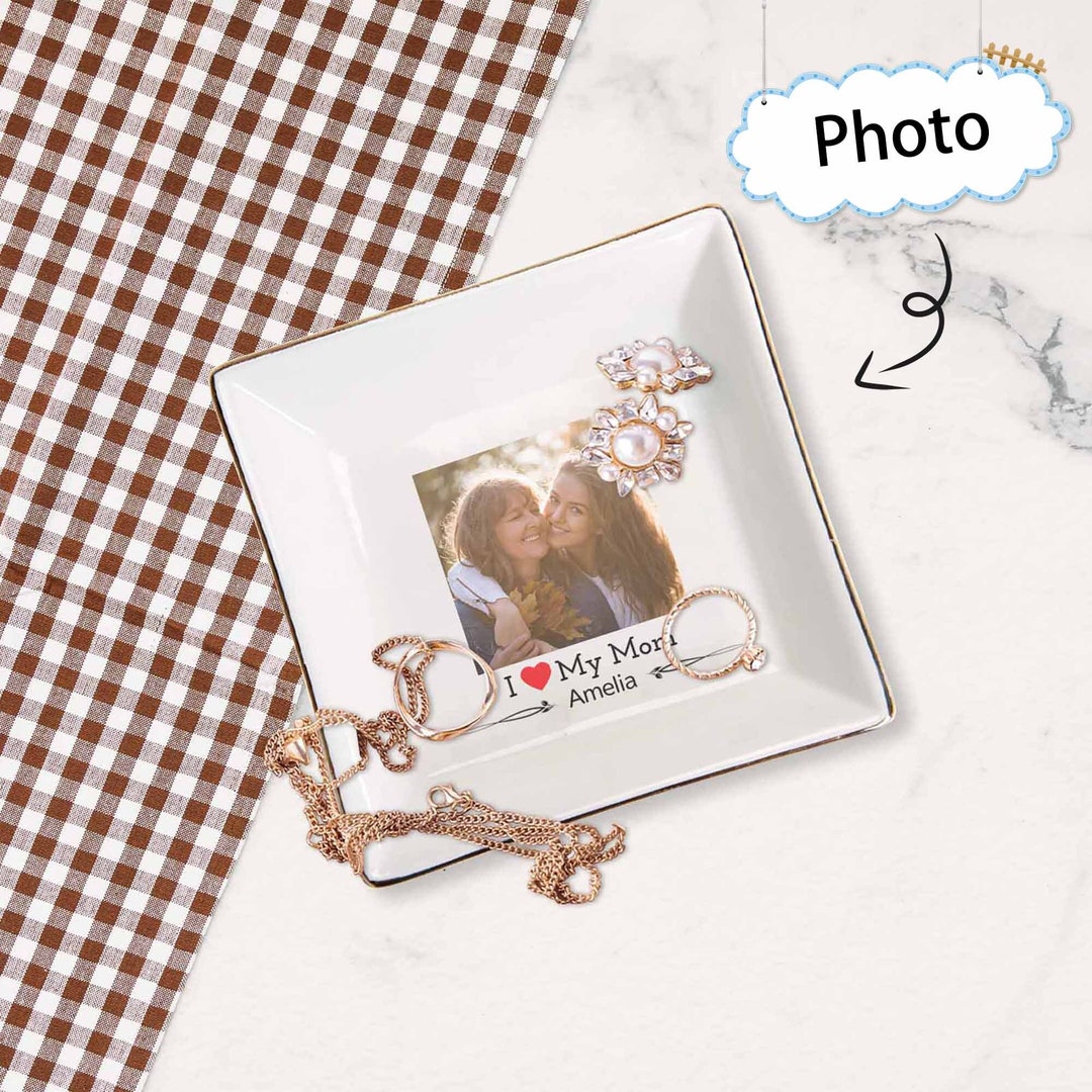 Custom Jewelry Tray With Photo Personalized Jewelry Etsy