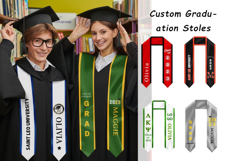 Custom Graduation Stoles/sashes Personalized Graduation Stole Etsy