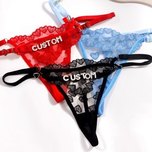 Custom Women Thong with Name, Personalized Name Letter Thong, Custom Charm Thong,Body Jewelry Underwear,Waist Chain,Couple Gift,Gift for Her