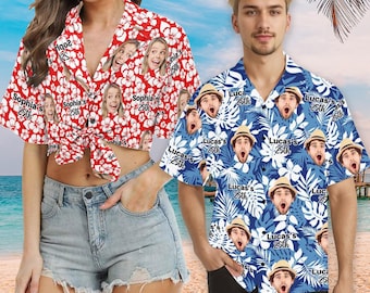 Custom Face Hawaiian Shirt, Personalized Photo Aloha Shirt