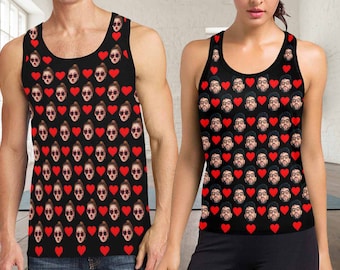 Personalizowany top na ramiączkach, spersonalizowany wzór serca ze zdjęciem