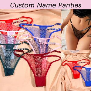 Custom Thong G-strings with Charms Name,Custom Thong Bikini,Personalized Name Belly Chain, Body Waist Chain,Bikini Chain,Couple Bridal Gift