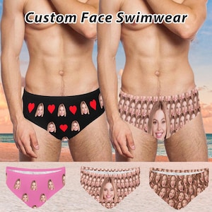 Custom Face Men&#39;s Swimming Briefs,Personalised Photo Speedo,Custom Face Swimsuit For Men,Customize Men Swimwear,Bachelor Party Gift for Men