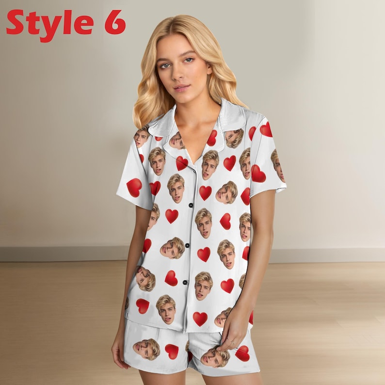 Custom Face Pajama Set, Personalized Photo Pajamas, Christmas Gift Style 6