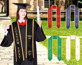 Custom Graduation Stole With Logo, Personalized Class Of 2024 Sash - View #11