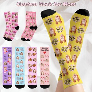 Benutzerdefinierte Gesichtssocken für Mama, personalisierte Foto Socke, süße Socke mit Gesicht, benutzerdefinierte Gesichtssocken vom Foto, Muttertagsgeschenk, ich liebe Mama, Geschenk für Mama