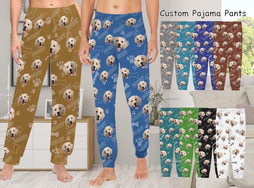 Custom Dog Face Pajamas Pants,personalized Photo Pajamas Pants,custom ...
