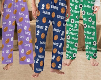 Pantalones de pijama deportivos personalizados, regalo personalizado para el equipo