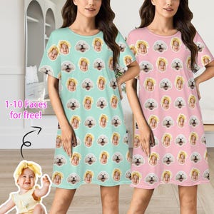 Pijama con foto personalizada, vestido de pijama con cara personalizada