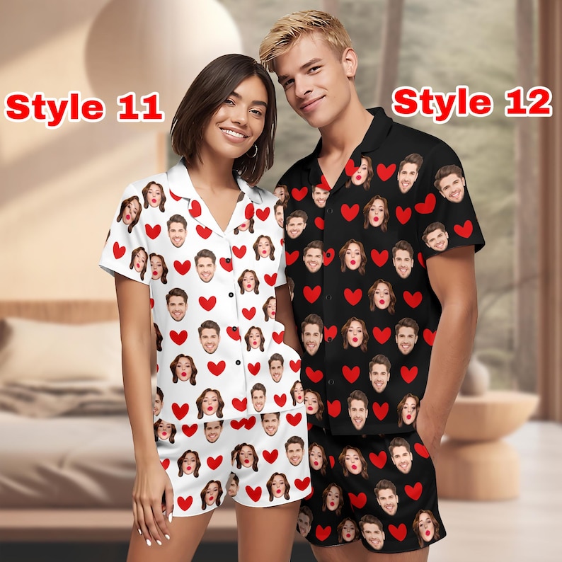 Custom Face Pajama Set, Personalized Photo Pajamas, Christmas Gift 画像 15