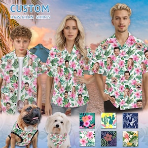 Personalized Hawaiian Shirt with Face,Custom Photo Hawaiian Shirt for Man Woman,Custom hawaiian shirt with logo,Vacation/Party Gift for him