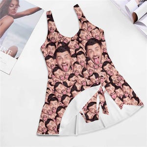 Custom Face Swimsuit, Personalized Bachelorette Swimsuit with Photo, Funny Husband Face on Bathing Suit,Custom Bikini/Swimwear,Gifts for Her