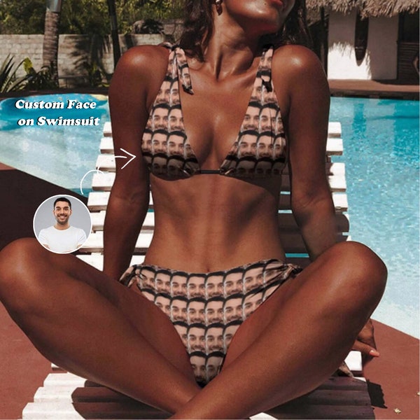 Custom Face Bikini, Personalized Photo Swimsuit