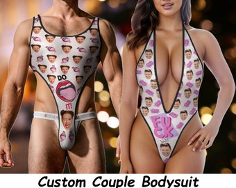 Body uomo/donna con foto personalizzato, body sexy personalizzato con viso, body con foto personalizzato, addio al nubilato, regalo di San Valentino per lei