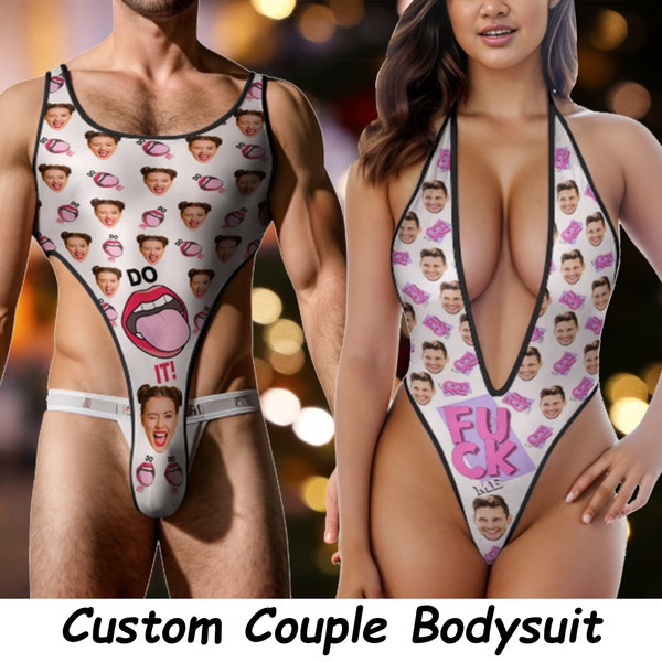 Custom Photo Man/Women Bodysuit,Custom Sexy Bodysuit with Face,Personalized Photo Bodysuit,Bachelorette Party,Valentine's Day Gift for her