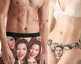 Personalized Face Boxers, Custom Couple Underwear, Valentine's Day Gift