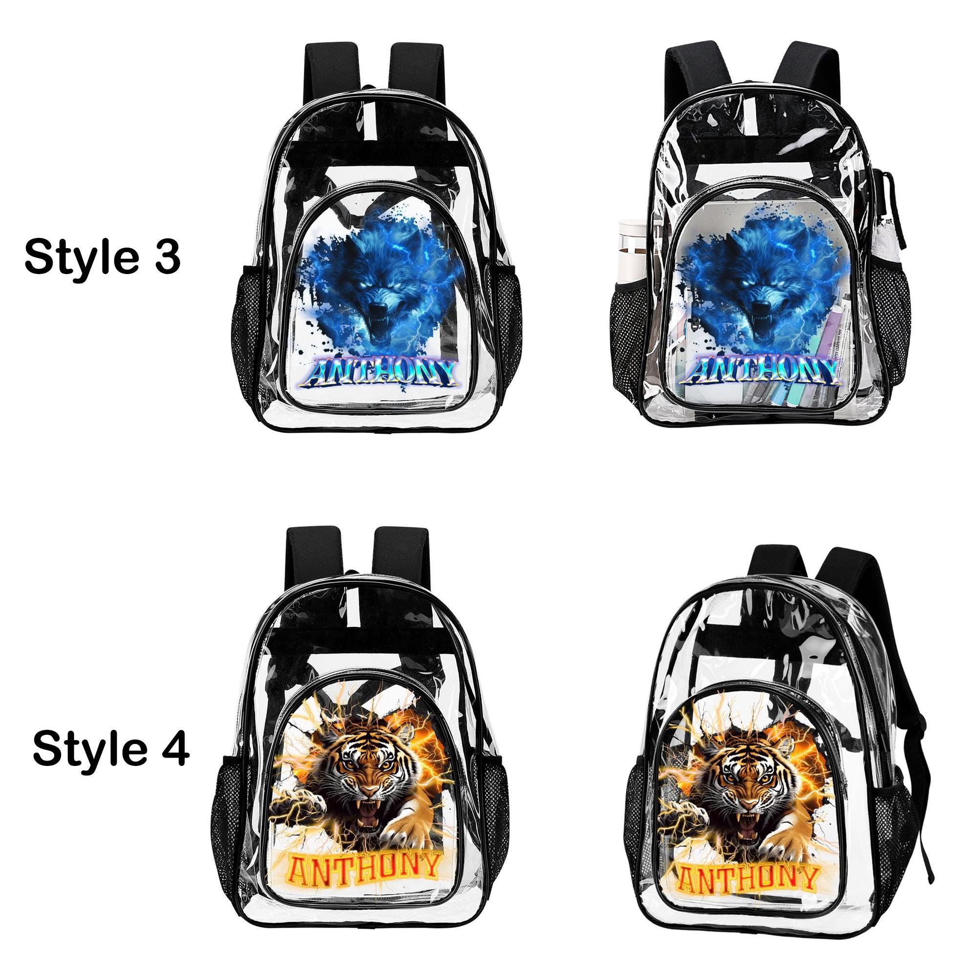 Zaino Trasparente Personalizzato Per Ragazzi E Ragazze – TPU Impermeabile 43 Cm, Regali Back To School - 5