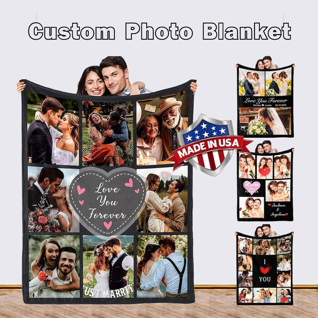 Custom Photo Blanket Made in Usa,personalized Blanket, Photo Collage