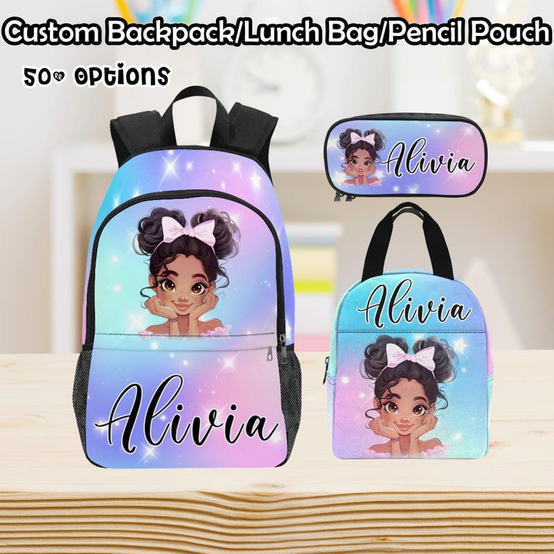 Backpack With Lunch Box and Pencil Case - Etsy