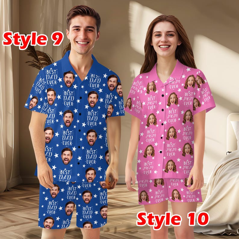 Custom Face Pajama Set, Personalized Photo Pajamas, Christmas Gift 画像 14