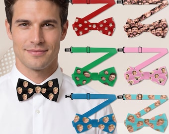 Custom Photo Bow Tie, Personalized Kid Face Bowtie, Father's Day Gift for Dad/Husband