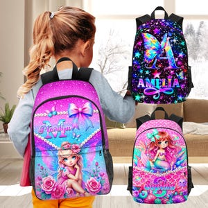 Custom Backpack with Name,Custom Backpack Lunch Bag Set,Personalized Name Schoolbag,Backpack for Girl,Afro Girl Backpack,Back to School Gift