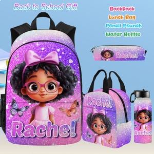Personalized Kid BackPack,Afro Girl Backpack,Custom Name Schoolbag/Lunch bag/Pencil Pouch,Custom Backpack With Name,School Bag for Girls