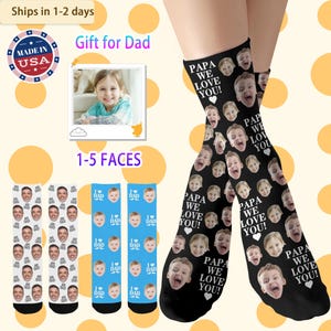 Custom Face Sock for Dad,Personalized Photo Sock,Custom Father&#39;s Day Sock,Best Socks with Face for Men,Gift for Dad,Father&#39;s Day Gift