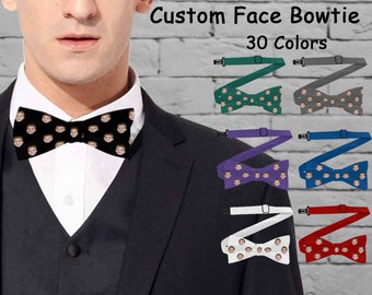 Custom Photo Bow Tie, Personalized Bow Tie with Photo, Custom Face Bow Tie, Your Face on Bow Tie, Custom Bowtie for Wedding, Gift for Father