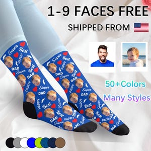 Custom Face Sock for Dad,Personalized Funny Socks with Face,Fathers Day Sock,Customize Socks with Text,Photo Socks,Father&#39;s Day Gift