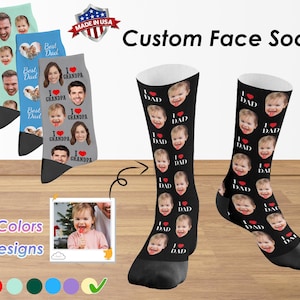 Custom Face Socks for Dad,Personalized Photo Sock,Put Any Faces On socks,Gifts for Dad,Best Dad Socks,Father&#39;s Day Gift,Gift for Dad/Grandpa
