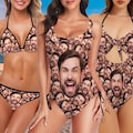 Custom Face Swimsuit, Personalized Women's Bathing Suit, Funny Photo Gift