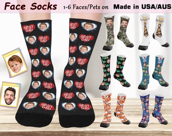 Custom Face Socks, Personalized Photo Socks, Father's Day Gift