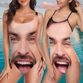 Custom Face Women's Swimsuit, Personalized Photo Bathing Suit
