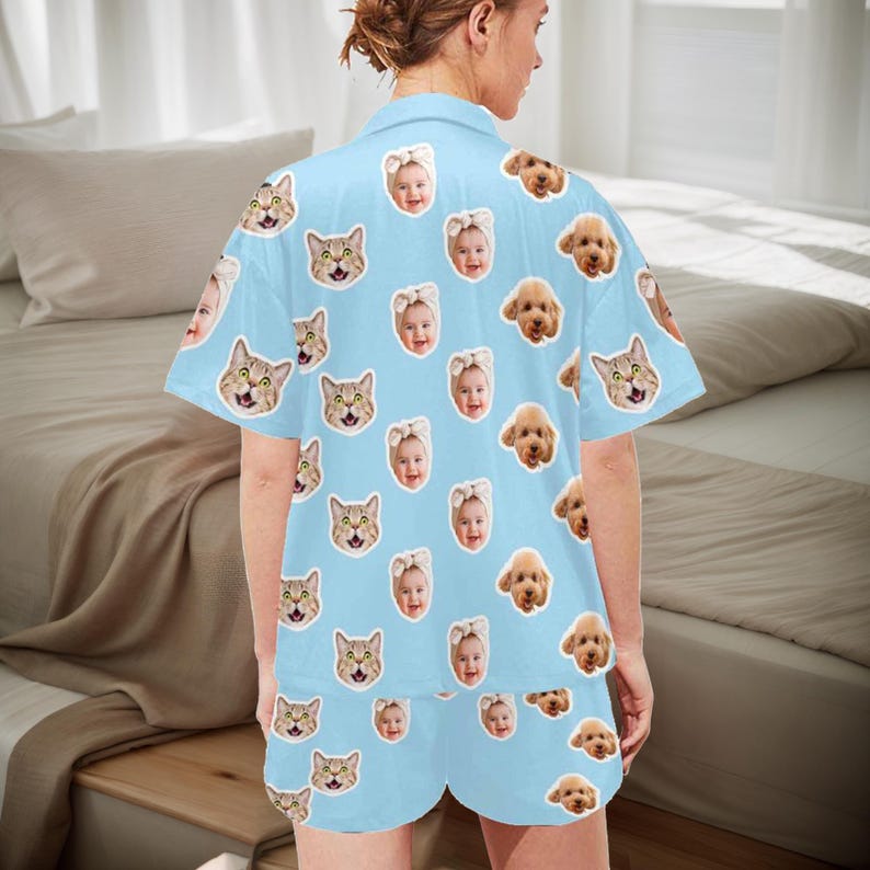 Custom Face Pajama Set, Personalized Photo Pajamas, Christmas Gift 画像 6