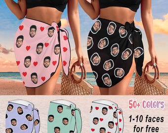 Spersonalizowany sarong plażowy, spersonalizowany narzutka na strój kąpielowy ze zdjęciem